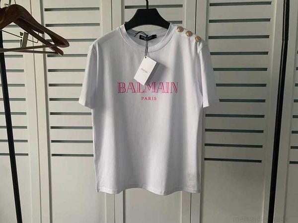 designer luxury coats ss spring and summer new balman short sleeve shoulder gold button bronzed letter cotton tshirt lovers, Black;white
designer luxury coats ss spring and summer new balman short sleeve shoulder gold button bronzed letter cotton tshirt lovers, Black;white