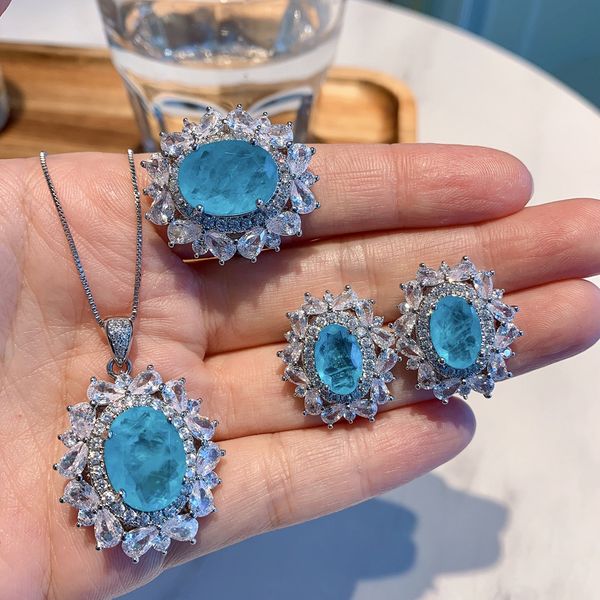 vintage imitation palan paraiba ring earrings & necklace wedding jewelry sets plated luxury mossaic jewelry 2sets/lot, Silver
vintage imitation palan paraiba ring earrings & necklace wedding jewelry sets plated luxury mossaic jewelry 2sets/lot, Silver
