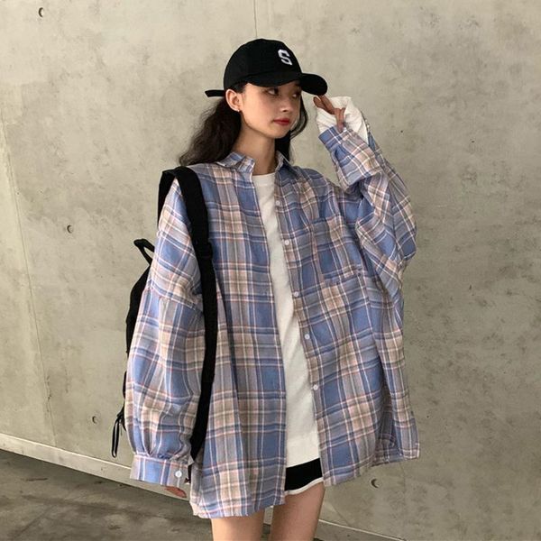 women's blouses shirts spring women blouses turn-down collar shirts plaid all-match bf loose outwear harajuku female chic plus size 4xl, White
women's blouses shirts spring women blouses turn-down collar shirts plaid all-match bf loose outwear harajuku female chic plus size 4xl, White