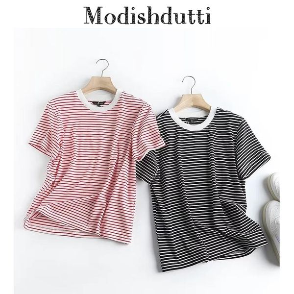 women's t-shirt modishdutti spring summer women fashion striped short sleeve t-shirt casual simple tees female 230317, White
women's t-shirt modishdutti spring summer women fashion striped short sleeve t-shirt casual simple tees female 230317, White