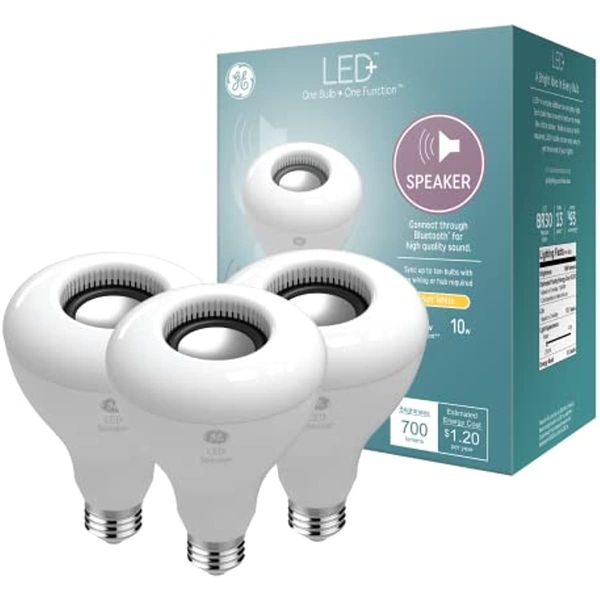 ge lighting led speaker indoor floodlight bulb, soft white, bluetooth speaker, no app or wi-fi required, remote included 3 pack
ge lighting led speaker indoor floodlight bulb, soft white, bluetooth speaker, no app or wi-fi required, remote included 3 pack