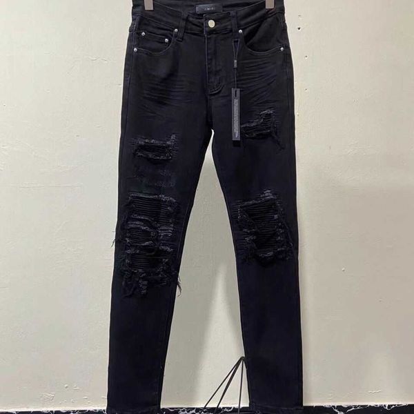jeans mens am1r1 trousers pants mirri ripped fashion designer brand new men's white embroidery patch elastic slim denim hip hop high d0, Blue
jeans mens am1r1 trousers pants mirri ripped fashion designer brand new men's white embroidery patch elastic slim denim hip hop high d0, Blue