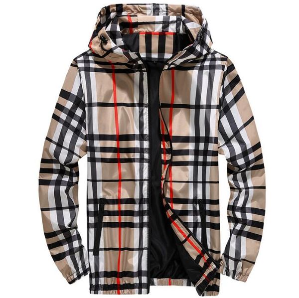 outdoor hooded plaid jackets windbreaker zip up men designer jacket spring sport mens coats, Black;brown
outdoor hooded plaid jackets windbreaker zip up men designer jacket spring sport mens coats, Black;brown