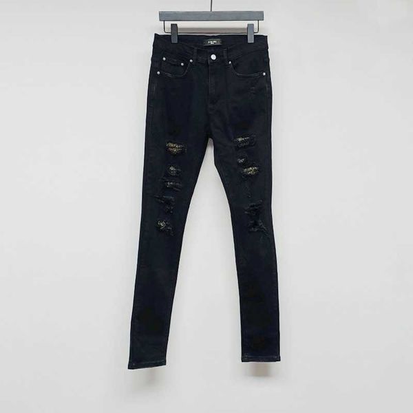 jeans mens am1r1 trousers pants mirri ripped fashion designer brand new men's white embroidery patch elastic slim denim hip hop high g3, Blue
jeans mens am1r1 trousers pants mirri ripped fashion designer brand new men's white embroidery patch elastic slim denim hip hop high g3, Blue