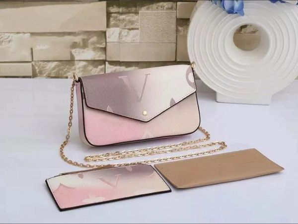 3pcs set luxurys designers bags purse woman fashion monogrames pochette felicie chain crossbody shoulder bag tie dye gradient rainbow clutch
3pcs set luxurys designers bags purse woman fashion monogrames pochette felicie chain crossbody shoulder bag tie dye gradient rainbow clutch