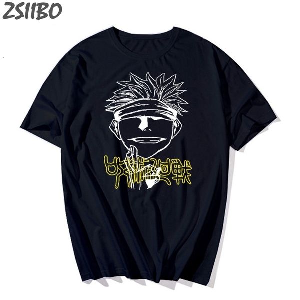 mens tshirts jappanese anime tshirt jujutsu kaisen tshirt gojo satoru print summer cool short sleeve t shirt male streetwear 230317, White;black