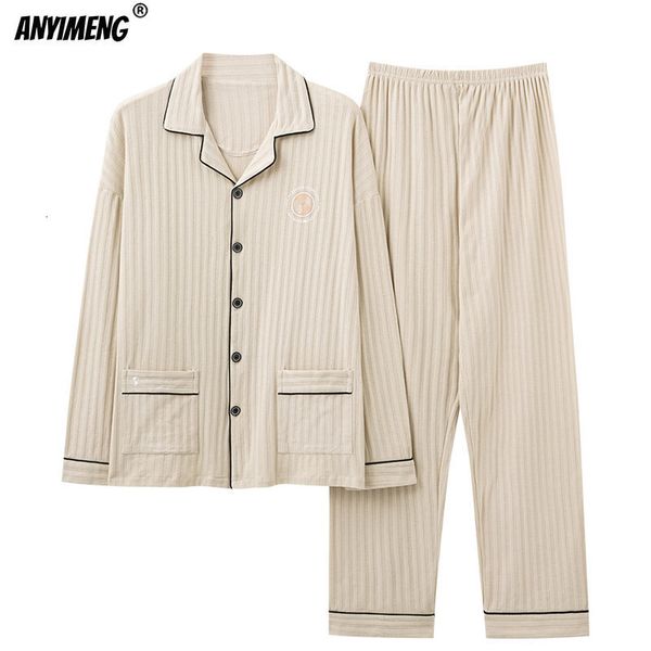 men's sleepwear autumn winter elegant mens sleepwear knitted cotton long sleeve long pants pajamas for young men warm cardigan nightwea, Black;brown
men's sleepwear autumn winter elegant mens sleepwear knitted cotton long sleeve long pants pajamas for young men warm cardigan nightwea, Black;brown