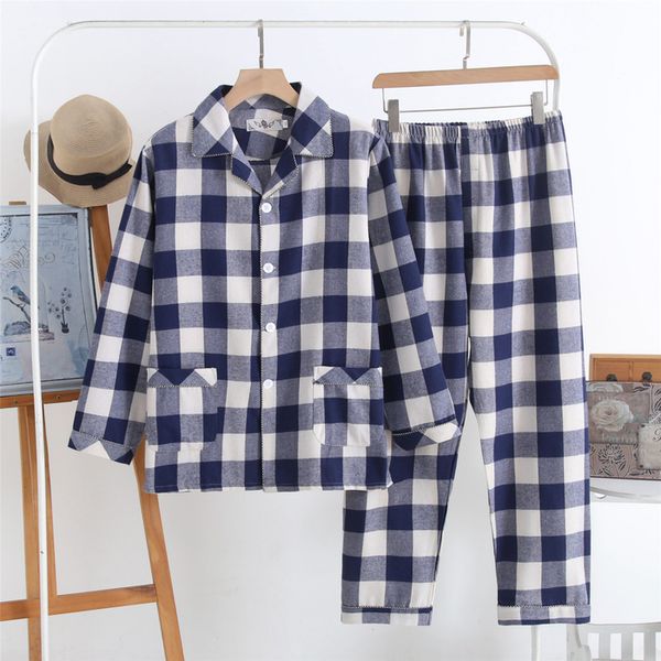 men's sleepwear est autumn plaid pajama sets for men long sleeve pants 2 pieces 2 color men pajamas pure cotton soft casual homewear 23, Black;brown
men's sleepwear est autumn plaid pajama sets for men long sleeve pants 2 pieces 2 color men pajamas pure cotton soft casual homewear 23, Black;brown