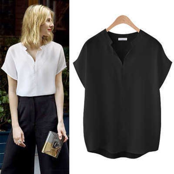 most popular in 2023 loose and versatile short sleeve t-shirt women's solid chiffon shirt stand collar shirt summer women's wear, White
most popular in 2023 loose and versatile short sleeve t-shirt women's solid chiffon shirt stand collar shirt summer women's wear, White