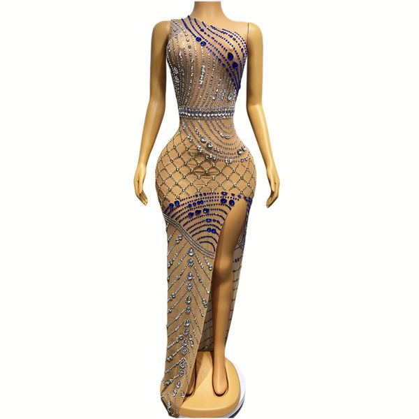 single shoulder rhinestones split long runway dresses transparent mesh gowns for women singer star evening celebrate birthday party banquet, Black
single shoulder rhinestones split long runway dresses transparent mesh gowns for women singer star evening celebrate birthday party banquet, Black