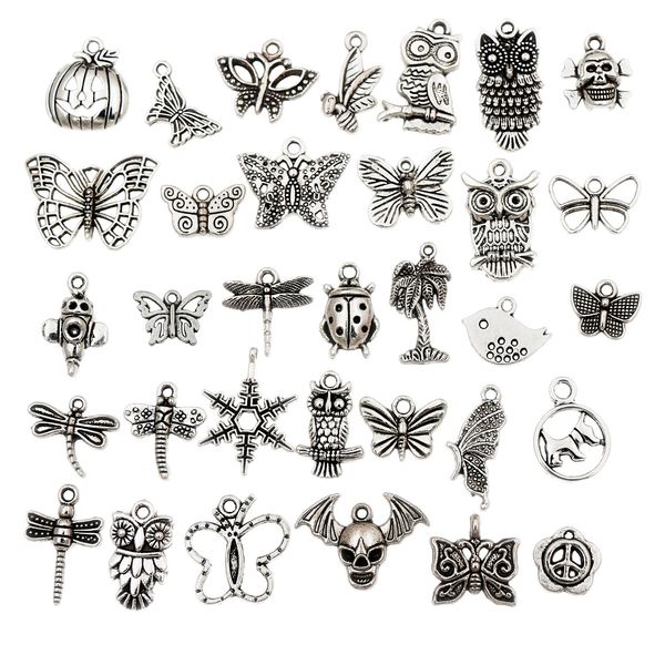 mixed tibetan silver alloy charms pendant butterfly owl bird dragonfly peace flower dog skull snowflake ladybug for diy jewelry making 150pc, Bronze;silver
mixed tibetan silver alloy charms pendant butterfly owl bird dragonfly peace flower dog skull snowflake ladybug for diy jewelry making 150pc, Bronze;silver
