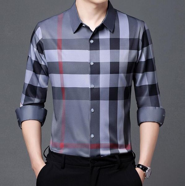 men's dress shirts long sleeve man designer shirt luxury plaid dress shirt, White;black
men's dress shirts long sleeve man designer shirt luxury plaid dress shirt, White;black