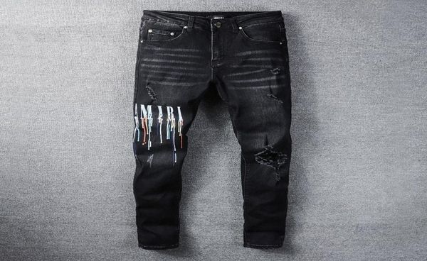 fashion brand mens jeans pencil pants amr black trousers streetwear zipper pocket striped patch hole jean for men stretch slim fee9116593, Blue
fashion brand mens jeans pencil pants amr black trousers streetwear zipper pocket striped patch hole jean for men stretch slim fee9116593, Blue