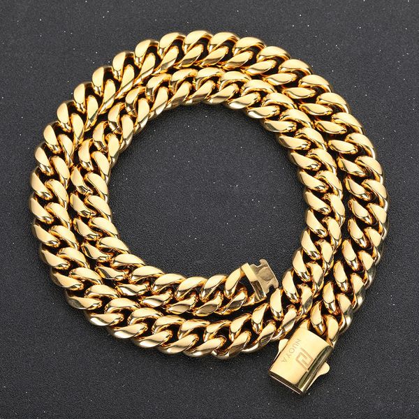 strands strings hip hop 18k gold pvd plated stainless steel necklace snap clasp men miami cuban link chain jewelry for gift 230316, Black
strands strings hip hop 18k gold pvd plated stainless steel necklace snap clasp men miami cuban link chain jewelry for gift 230316, Black