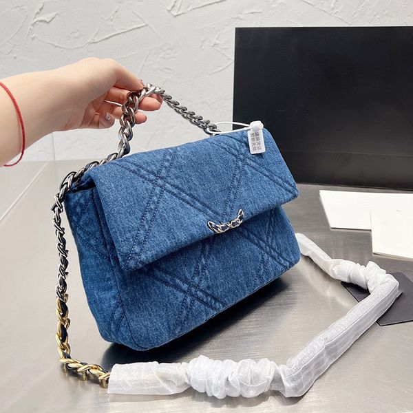 womens designer 19 collection denim jeans bags bicolore quilted silver metal hardware chain handle totes two-tone crossbody shoulder handbag
womens designer 19 collection denim jeans bags bicolore quilted silver metal hardware chain handle totes two-tone crossbody shoulder handbag