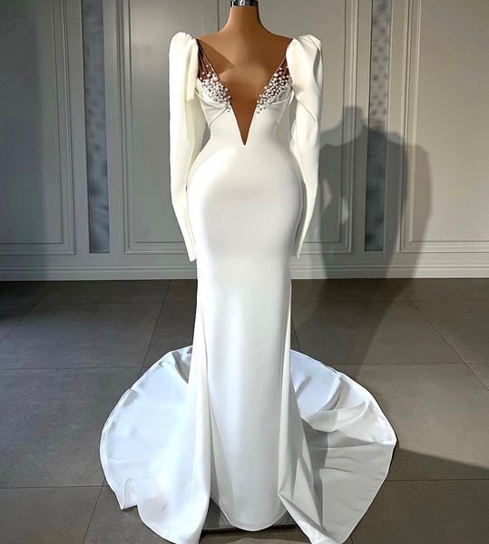 elegant mermaid evening dress 2023 v neck beads pearls satin long sleeves prom formal gowns custom made robe de soiree vestidos feast, Black;red
elegant mermaid evening dress 2023 v neck beads pearls satin long sleeves prom formal gowns custom made robe de soiree vestidos feast, Black;red