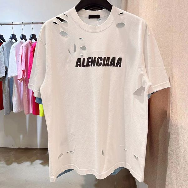designer mens t shirt casual womens tees with letter print crack and hole short sleeves sell luxury, White;black
designer mens t shirt casual womens tees with letter print crack and hole short sleeves sell luxury, White;black