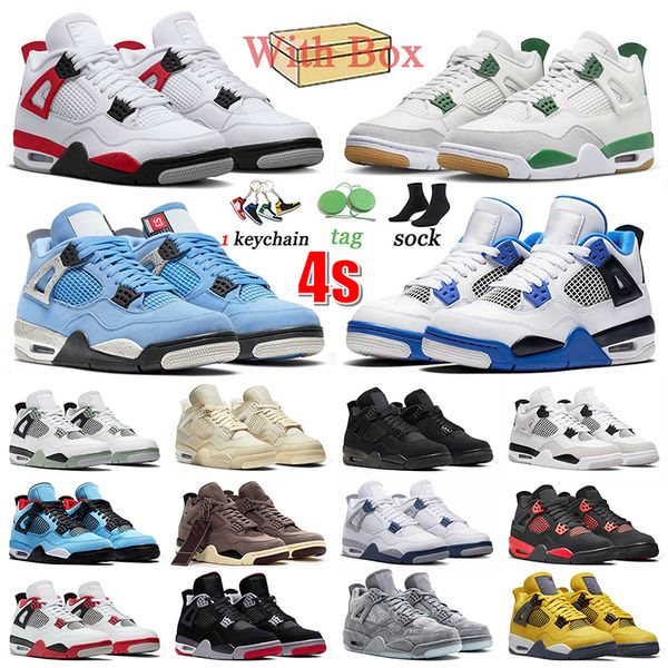 4 for men basketball shoes jumpmans 4s og sneakers sb pine green red cement university blue gs motorsport seafoam sail ow black cat military, White;red
4 for men basketball shoes jumpmans 4s og sneakers sb pine green red cement university blue gs motorsport seafoam sail ow black cat military, White;red