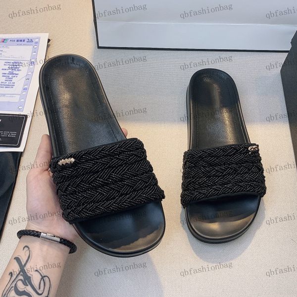 womens flat slippers classic small pearl sandals hardware metal letter decoration outdoor skatecasual shoes flip-flops fisherman shoes rubbe, Black
womens flat slippers classic small pearl sandals hardware metal letter decoration outdoor skatecasual shoes flip-flops fisherman shoes rubbe, Black