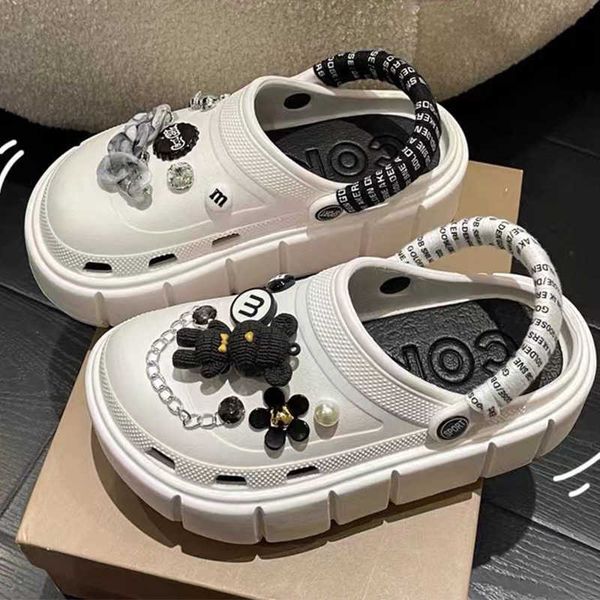 slippers fashion charms clog shoes summer sandals for girls outdoor women slippers thick sole decorative cave shoes, Black
slippers fashion charms clog shoes summer sandals for girls outdoor women slippers thick sole decorative cave shoes, Black
