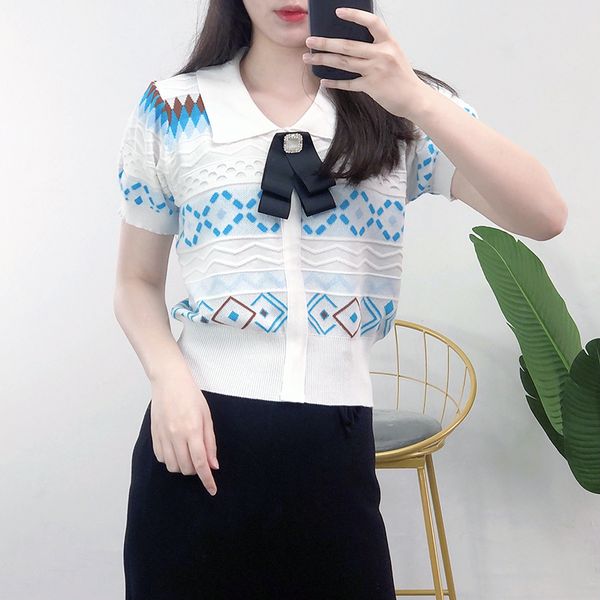 306 xl 2023 spring summer women sweater short sleeve lapel neck pullover blue purple striped brand same style striped womens yuecheng, White;black
306 xl 2023 spring summer women sweater short sleeve lapel neck pullover blue purple striped brand same style striped womens yuecheng, White;black