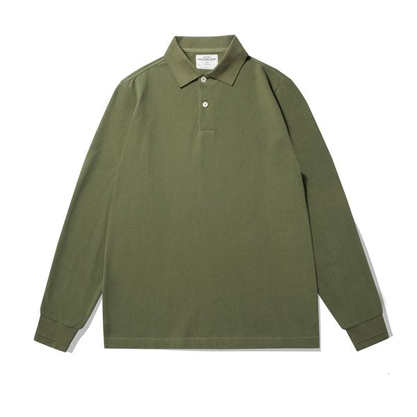 men's polos vintage 240g heavy long sleeve polo shirt men spring autumn solid color lapel hem slit washed shirt retro casual pullover 2, White;black
men's polos vintage 240g heavy long sleeve polo shirt men spring autumn solid color lapel hem slit washed shirt retro casual pullover 2, White;black