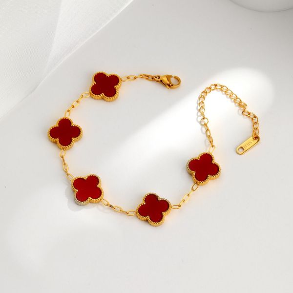luxury double side clover charm bracelet gold stainless steel jewelry for women, Golden;silver
luxury double side clover charm bracelet gold stainless steel jewelry for women, Golden;silver