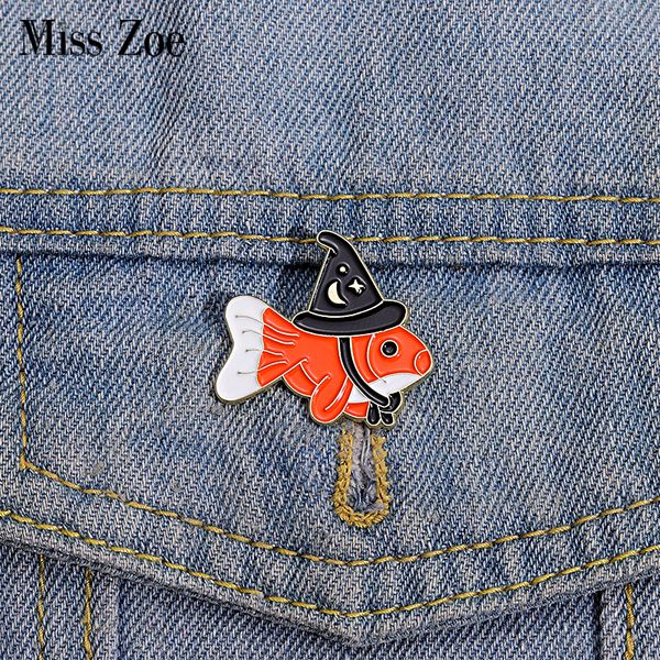 goldfish enamel pins custom witch hat brooches shirt collar lapel badges cute funny animal wizard jewelry gift for kids friends, Gray
goldfish enamel pins custom witch hat brooches shirt collar lapel badges cute funny animal wizard jewelry gift for kids friends, Gray