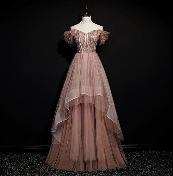 bean paste pink prom dresses off shoulder shiny sequins pleat beading bride party long a-line formal ceremony evening gown new, Black
bean paste pink prom dresses off shoulder shiny sequins pleat beading bride party long a-line formal ceremony evening gown new, Black
