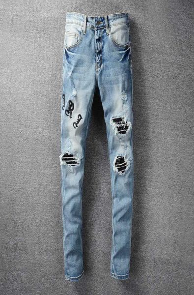 men039s jeans amri ripped pants fashion hip hop blue letter printing good version high street youth slim fit denim elastic l40s9178772
men039s jeans amri ripped pants fashion hip hop blue letter printing good version high street youth slim fit denim elastic l40s9178772