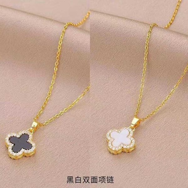 pendant necklaces double sided wearable lucky clover necklace collarbone chain fashionable temperament versatile classic pendant small fragr, Silver
pendant necklaces double sided wearable lucky clover necklace collarbone chain fashionable temperament versatile classic pendant small fragr, Silver