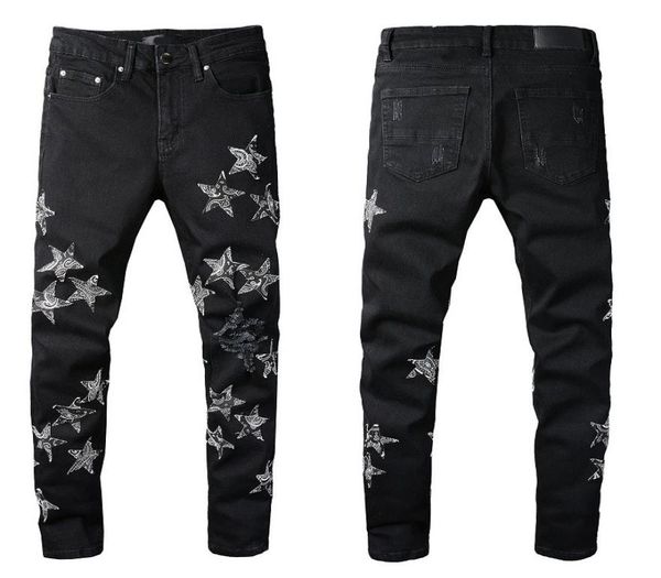 mens jeans fashion pentagram patch black jeans slim pants casual trousers big size 29401530392, Blue
mens jeans fashion pentagram patch black jeans slim pants casual trousers big size 29401530392, Blue