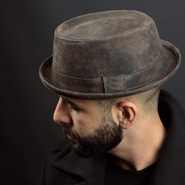 wide brim hats bucket hats 100% leather fedora hat for men flat pork pie hat gentleman bowler church jazz sun hat big 4size s m xl 230316, Blue;gray
wide brim hats bucket hats 100% leather fedora hat for men flat pork pie hat gentleman bowler church jazz sun hat big 4size s m xl 230316, Blue;gray