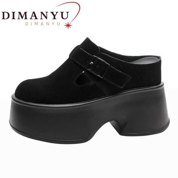 slippers dimanyu women half sippers platform 2023 spring high-heel retro women's loafers casual genuine leather suede mules for ladies, Black
slippers dimanyu women half sippers platform 2023 spring high-heel retro women's loafers casual genuine leather suede mules for ladies, Black
