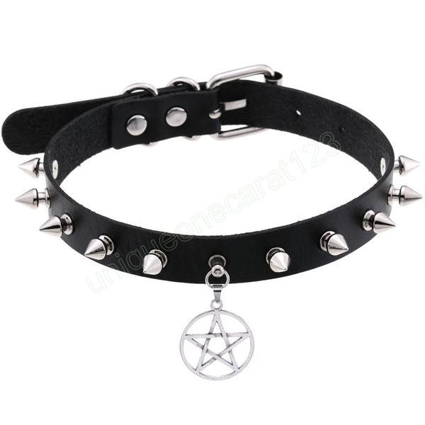 16 colors harajuku spike five-pointed star pendant necklaces pu leather necklaces choker necklaces women jewelry, Golden;silver
16 colors harajuku spike five-pointed star pendant necklaces pu leather necklaces choker necklaces women jewelry, Golden;silver