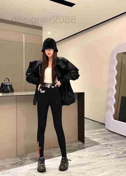 women's leggings designer red label ribbon leggings triangle elastic letter splicing y7ak, Black
women's leggings designer red label ribbon leggings triangle elastic letter splicing y7ak, Black