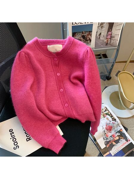 women's knits tee autumn winter oneck solid color simple knitwear baggy long sleeve elegant sweet female knitted cardigan sweater cozy, White
women's knits tee autumn winter oneck solid color simple knitwear baggy long sleeve elegant sweet female knitted cardigan sweater cozy, White