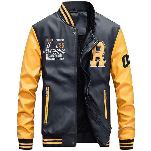 men's jackets fleece pilot leather jacket hombre embroidery baseball men letter stand collar pu hip hop coats plus size 4xl 230317, Black;brown
men's jackets fleece pilot leather jacket hombre embroidery baseball men letter stand collar pu hip hop coats plus size 4xl 230317, Black;brown