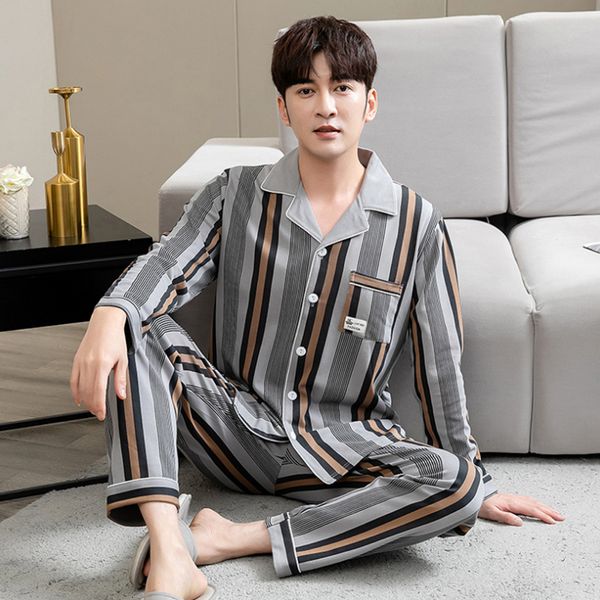 men's sleepwear 100% cotton men's pajamas plain autumn winter pajamas pajama sets 3xl casual striped men's household clothes, Black;brown
men's sleepwear 100% cotton men's pajamas plain autumn winter pajamas pajama sets 3xl casual striped men's household clothes, Black;brown