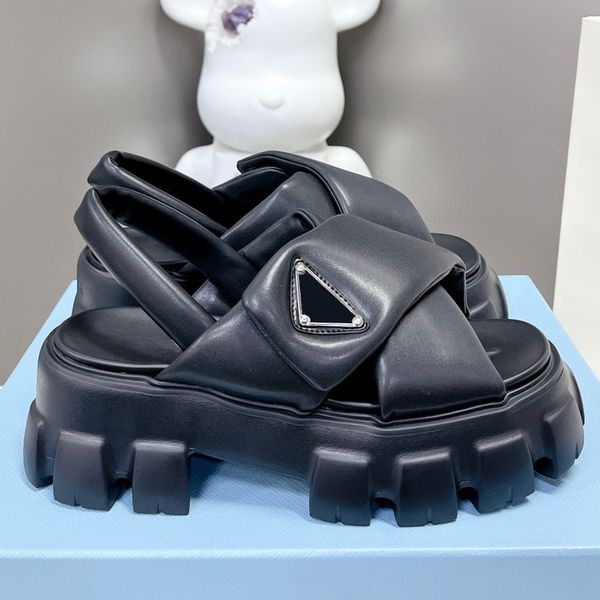 monolith platform sandals soft goat leather upper with metal triangle sandal chunky rubber sole timeless monolithic design unique innovation, Black
monolith platform sandals soft goat leather upper with metal triangle sandal chunky rubber sole timeless monolithic design unique innovation, Black