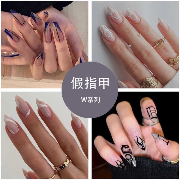 false nails press on nails wave line french glossy glitter fake long coffin ballet finger wear nail art tips 230317, Red;gold
false nails press on nails wave line french glossy glitter fake long coffin ballet finger wear nail art tips 230317, Red;gold