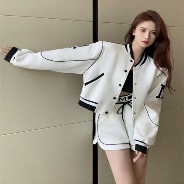 womens two piece pants nicemix women shorts set fashion simple hong kong style retro baseball suit versatile trend temperament female pants, White
womens two piece pants nicemix women shorts set fashion simple hong kong style retro baseball suit versatile trend temperament female pants, White