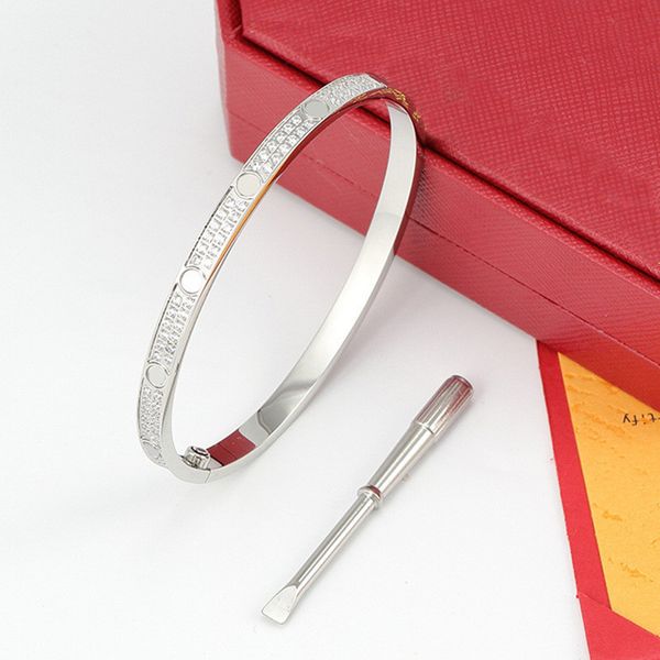 diamond bracelet designer gold bangel for lady luxury designer jewelry stainless steel charm cuff silver rose love bracelets, White
diamond bracelet designer gold bangel for lady luxury designer jewelry stainless steel charm cuff silver rose love bracelets, White