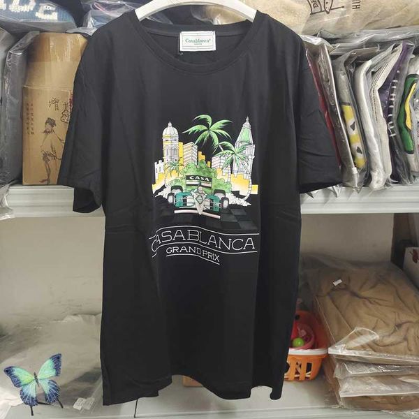 2023 new casablanca city racing graphic print t-shirt men's and women's summer t shirt 0318, White;black
2023 new casablanca city racing graphic print t-shirt men's and women's summer t shirt 0318, White;black