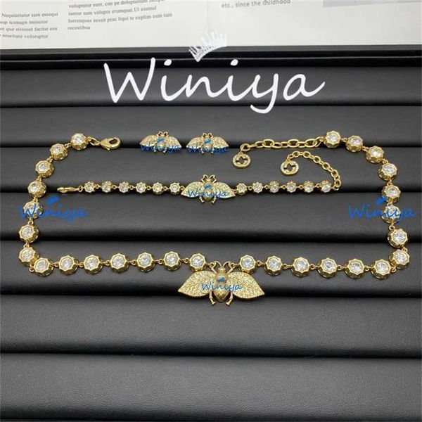 2023 designer new jewelry bee set gu family letters personalized necklace bracelet earrings fashion, Silver
2023 designer new jewelry bee set gu family letters personalized necklace bracelet earrings fashion, Silver