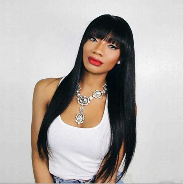 wig womens fashion long black straight hair chemical fiber headgear
wig womens fashion long black straight hair chemical fiber headgear