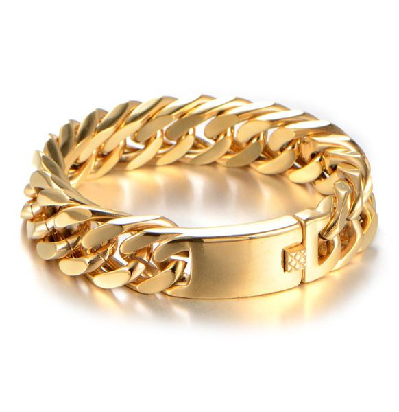 cool men stainless steel gold cuban chain link bracelets men039s hand wrist 16mm width bracelet fashion jewelry gift8289311, Black
cool men stainless steel gold cuban chain link bracelets men039s hand wrist 16mm width bracelet fashion jewelry gift8289311, Black
