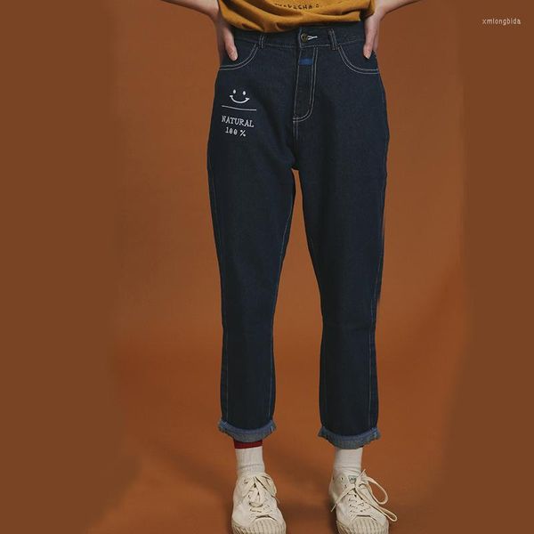 women's jeans straight pants letter embroidery high waist buttons dark blue fashion spring summer cuffs full length women trousers
women's jeans straight pants letter embroidery high waist buttons dark blue fashion spring summer cuffs full length women trousers