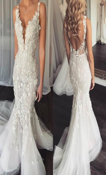 mermaid wedding dresses tulle 3d floral appliques spaghetti wedding gowns backless sweep train vestidos de novia9951507, White
mermaid wedding dresses tulle 3d floral appliques spaghetti wedding gowns backless sweep train vestidos de novia9951507, White