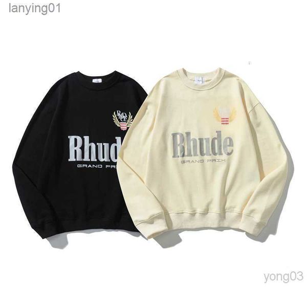 early autumn 22ss american rhude wheat letters printed terry men's round pullover hoodie for men hooded jackets, Black
early autumn 22ss american rhude wheat letters printed terry men's round pullover hoodie for men hooded jackets, Black